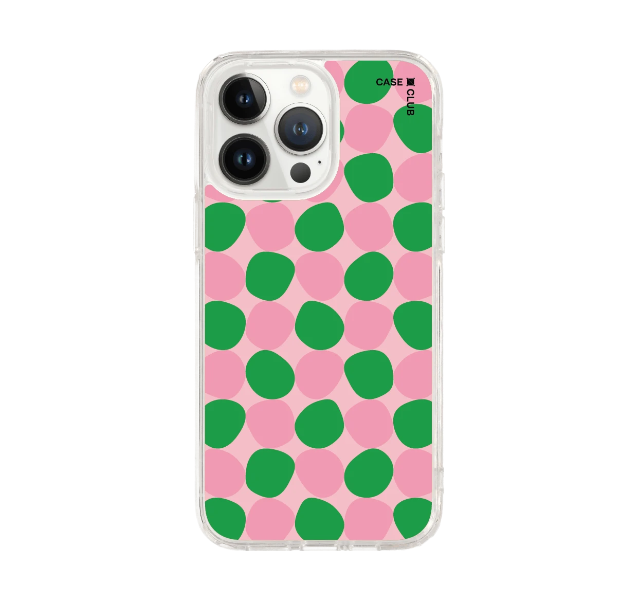 ลาย dot จุดสีเขียวชมพู